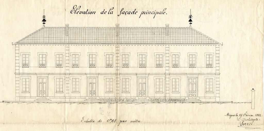 AC Digne 4 M 6 Plan de la façade 15fev1882 - Copie